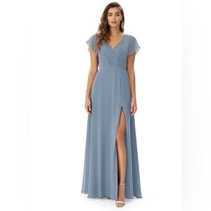 AZAZIE Riley Size 22 Bridesmaid Dress in Dusty Blue